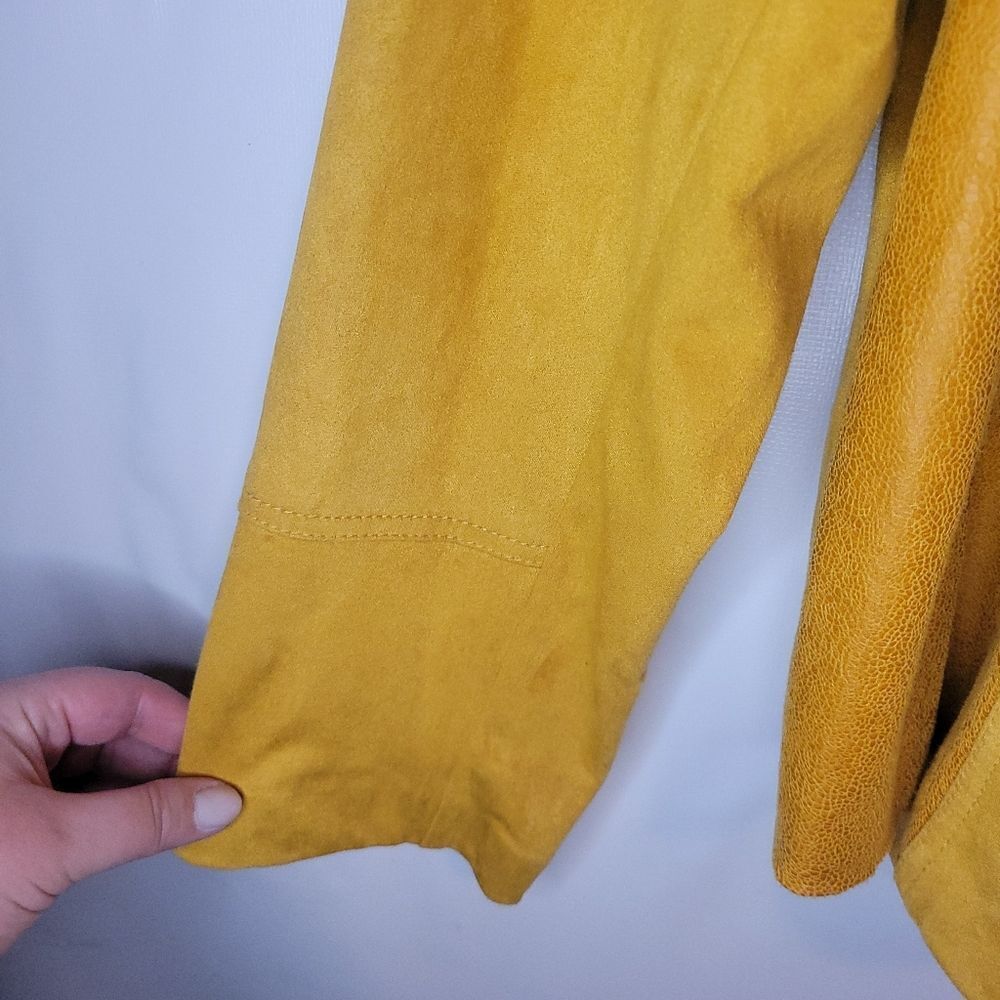 Laura Faux Suede Bright Mustard Yellow Jacket - Picture 6 of 16